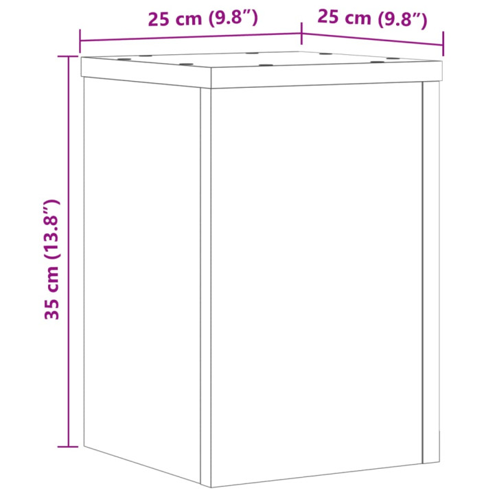 Stovai augalams, 2vnt., balti, 25x25x35cm, apdirbta mediena