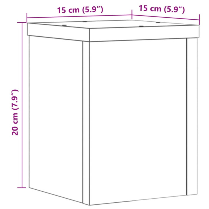 Stovai augalams, 2vnt., balti, 15x15x20cm, apdirbta mediena