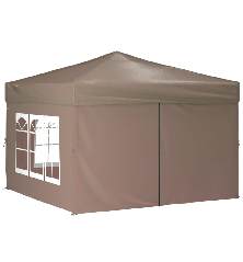 Proginė palapinė su šoninėmis sienomis, taupe, 3x3m