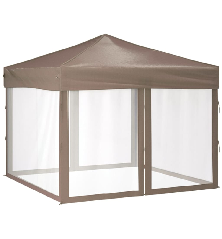 Proginė palapinė su šoninėmis sienomis, taupe, 3x3m