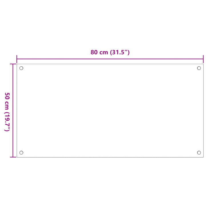 Virtuvės sienelės, 2vnt., baltos, 80x50cm, grūdintas stiklas