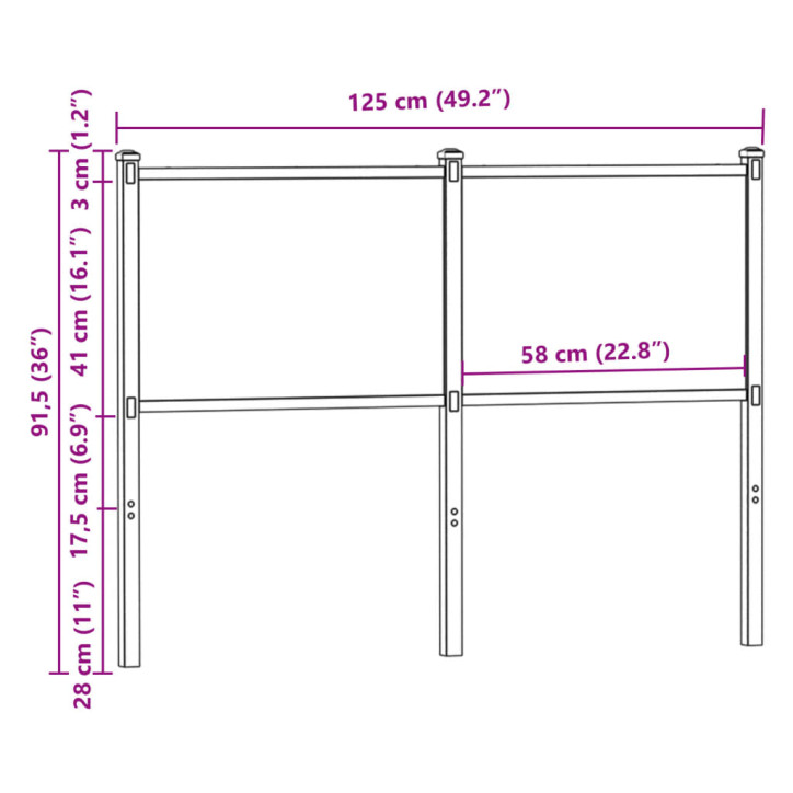 Galvūgalis, dūminio ąžuolo spalvos, 120cm, mediena ir plienas