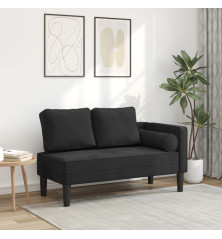 Poilsio sofa su pagalvėlėmis, juodos spalvos, aksomas