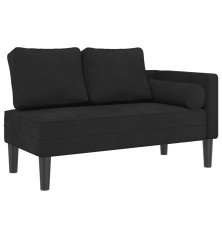 Poilsio sofa su pagalvėlėmis, juodos spalvos, aksomas