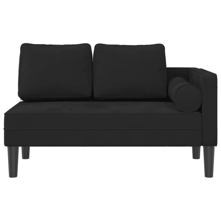 Poilsio sofa su pagalvėlėmis, juodos spalvos, aksomas