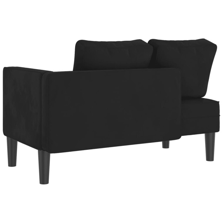 Poilsio sofa su pagalvėlėmis, juodos spalvos, aksomas