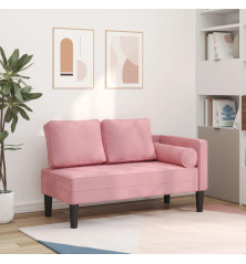 Poilsio sofa su pagalvėlėmis, rožinės spalvos, aksomas