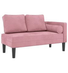 Poilsio sofa su pagalvėlėmis, rožinės spalvos, aksomas