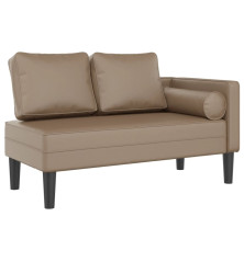 Poilsio sofa su pagalvėmis, kapučino, dirbtinė oda