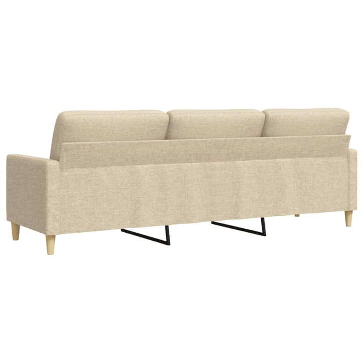 Trivietė sofa, kreminės spalvos, 210cm, audinys