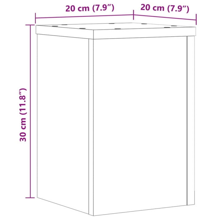 Stovai augalams, 2vnt., juodi, 20x20x30cm, apdirbta mediena