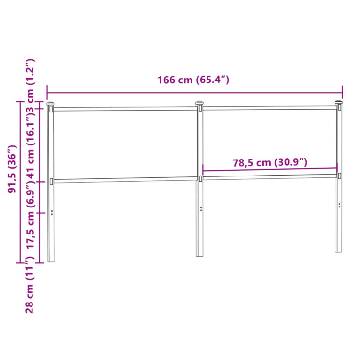 Galvūgalis, ruda ąžuolo spalvos, 160cm, mediena ir plienas