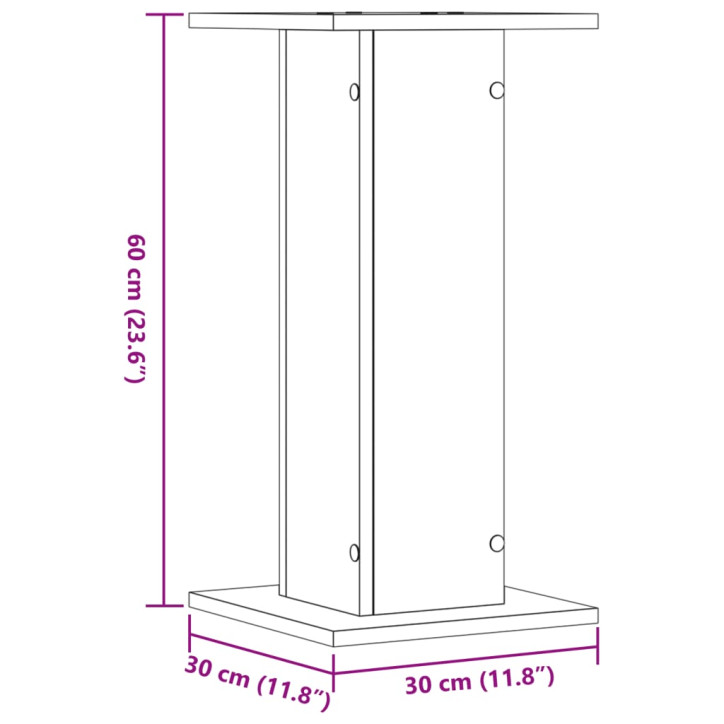 Stovai augalams, 2vnt., juodi, 30x30x60cm, apdirbta mediena