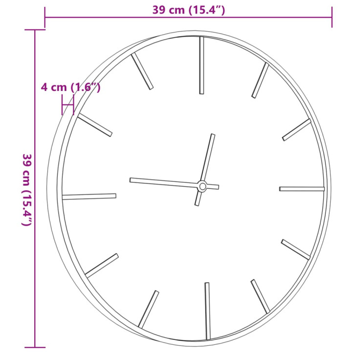 Sieninis laikrodis, rudas, Ø39cm, geležis ir apdirbta mediena