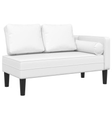 Poilsio sofa su pagalvėmis, balta, dirbtinė oda