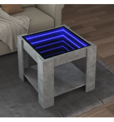 Kavos staliukas su LED, betono, 53x53x45cm, apdirbta mediena