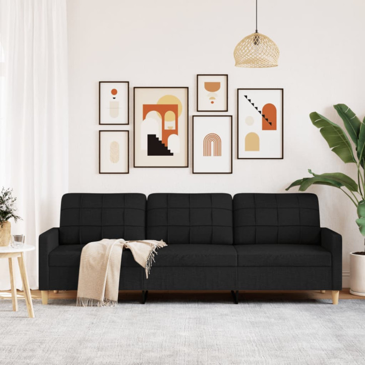 Trivietė sofa, rudos spalvos, 210cm, audinys