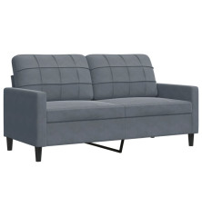 Dvivietė sofa, tamsiai pilkos spalvos, 140cm, aksomas