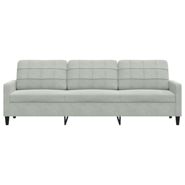 Trivietė sofa, šviesiai pilkos spalvos, 210cm, aksomas