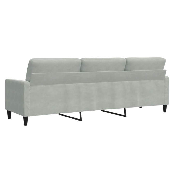 Trivietė sofa, šviesiai pilkos spalvos, 210cm, aksomas