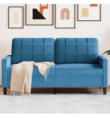 Dvivietė sofa, mėlynos spalvos, 140cm, aksomas