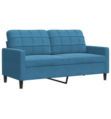 Dvivietė sofa, mėlynos spalvos, 140cm, aksomas