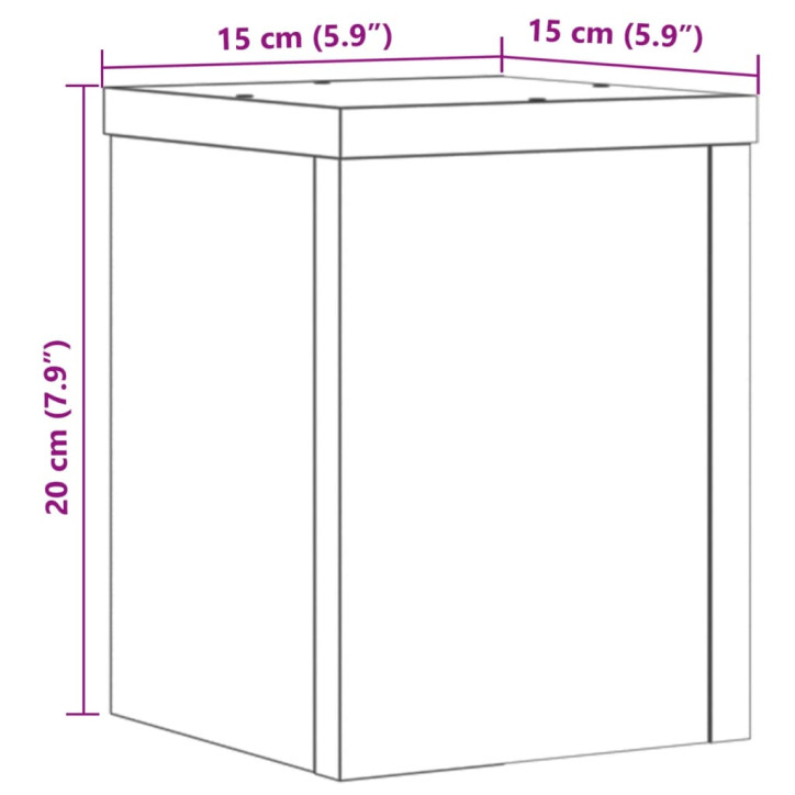 Stovai augalams, 2vnt., juodi, 15x15x20cm, apdirbta mediena