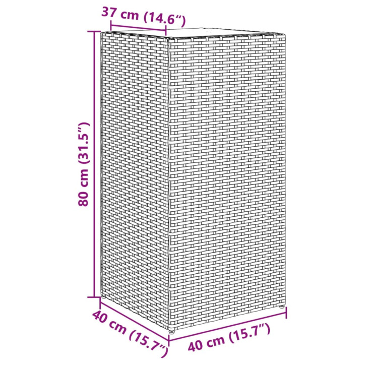 Sodo loveliai, 2vnt., pilkos spalvos, 40x40x80cm, poliratanas