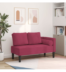 Poilsio sofa su pagalvėlėmis, raudonojo vyno spalvos, aksomas