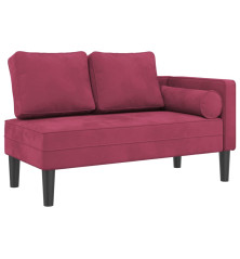 Poilsio sofa su pagalvėlėmis, raudonojo vyno spalvos, aksomas