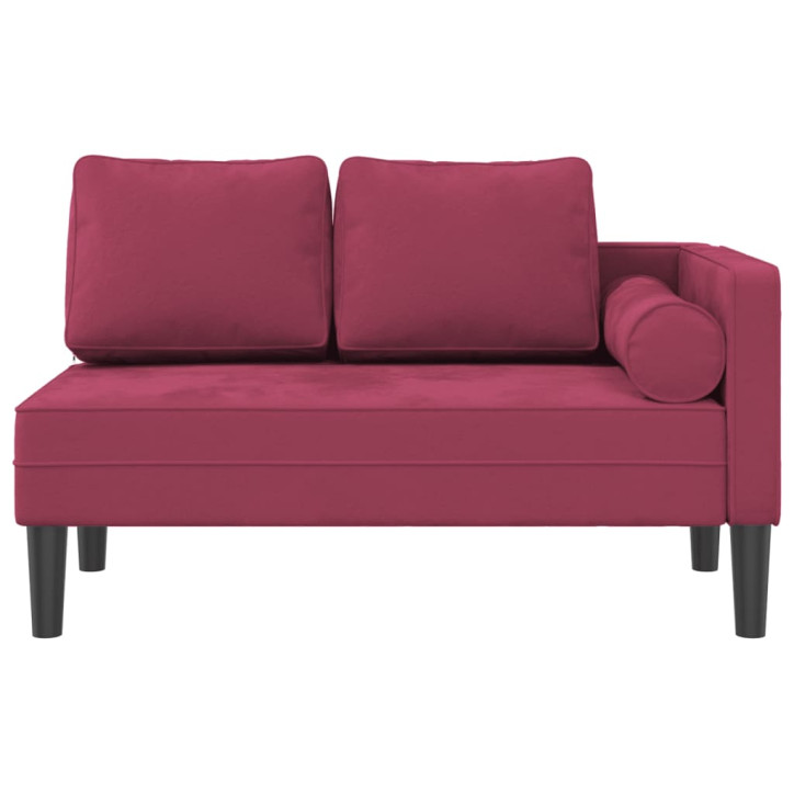 Poilsio sofa su pagalvėlėmis, raudonojo vyno spalvos, aksomas