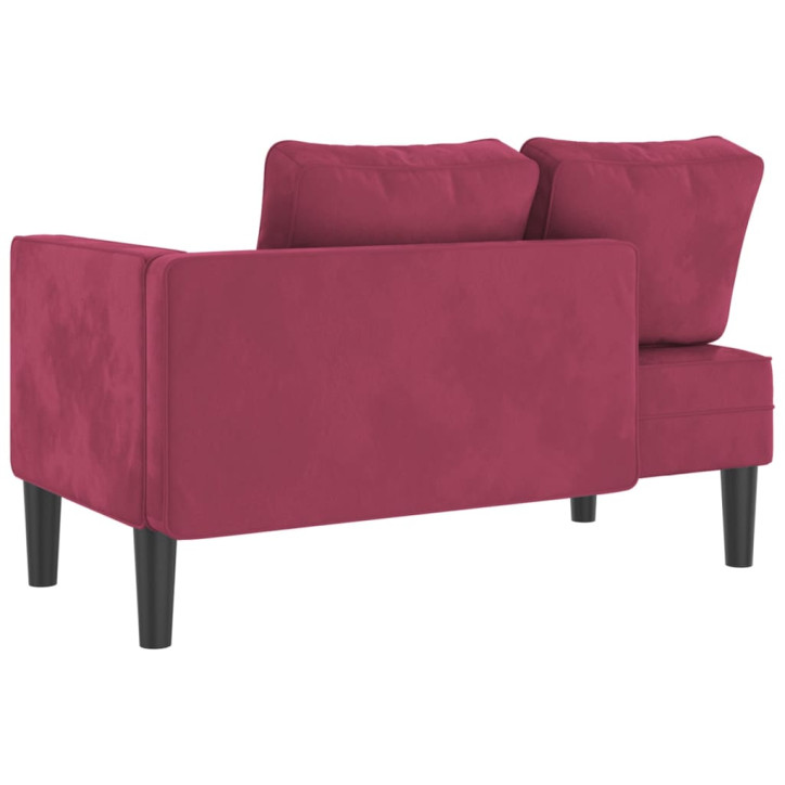 Poilsio sofa su pagalvėlėmis, raudonojo vyno spalvos, aksomas