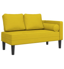 Poilsio sofa su pagalvėlėmis, geltonos spalvos, aksomas