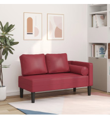 Poilsio sofa su pagalvėmis, vyno, dirbtinė oda