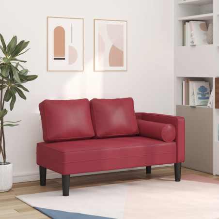 Poilsio sofa su pagalvėmis, vyno, dirbtinė oda