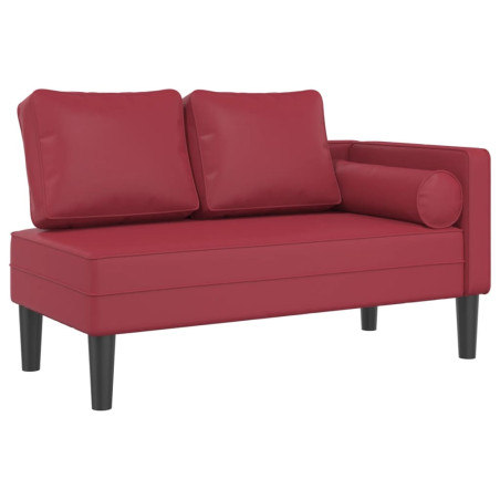 Poilsio sofa su pagalvėmis, vyno, dirbtinė oda