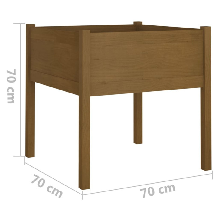 Sodo lovelis, medaus rudas, 70x70x70cm, pušies masyvas