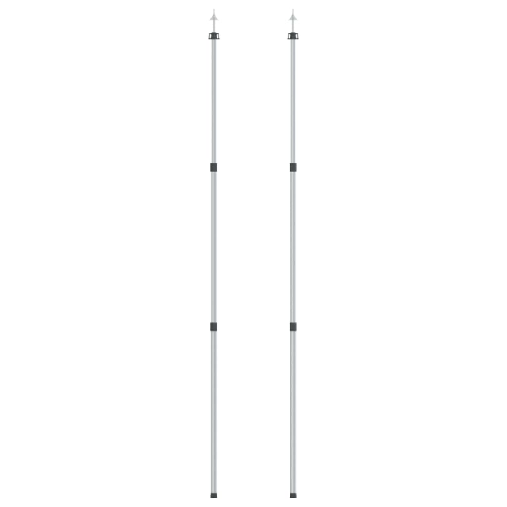 Teleskopiniai brezento strypai, 2vnt., 102-260cm, aliuminis