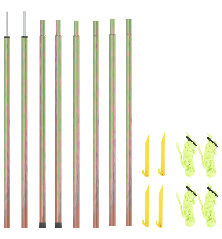 Uždangos nuo saulės stulpai, 2vnt., 200cm, plienas