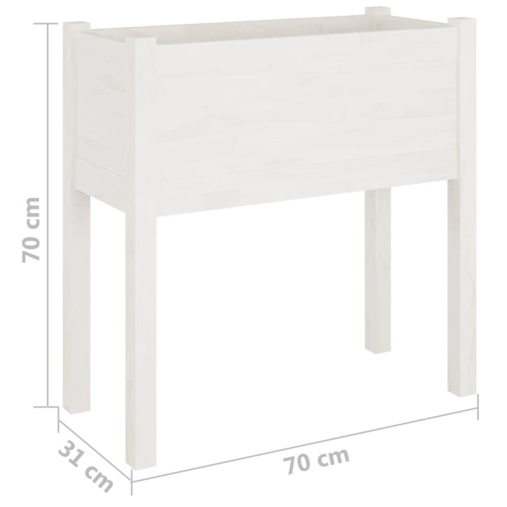 Sodo lovelis, baltas, 70x31x70cm, pušies medienos masyvas