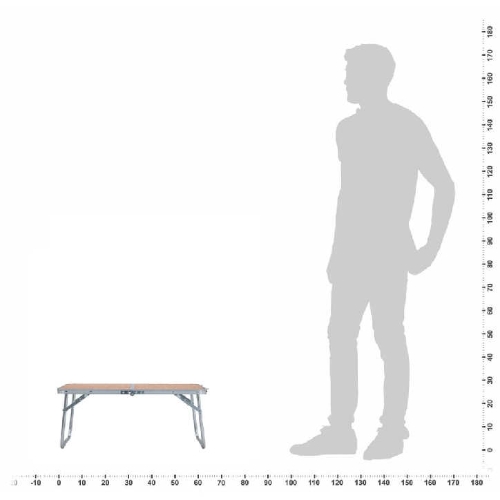 Sulankstomas stovyklavimo stalas, rudas, 60x40cm, aliuminis