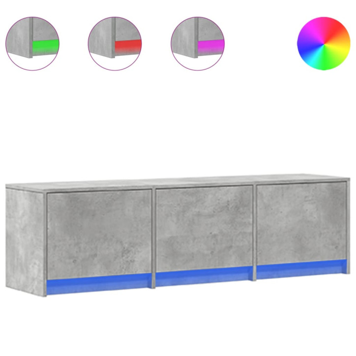 Televizoriaus spintelė su LED, betono, 140x34x40cm, mediena