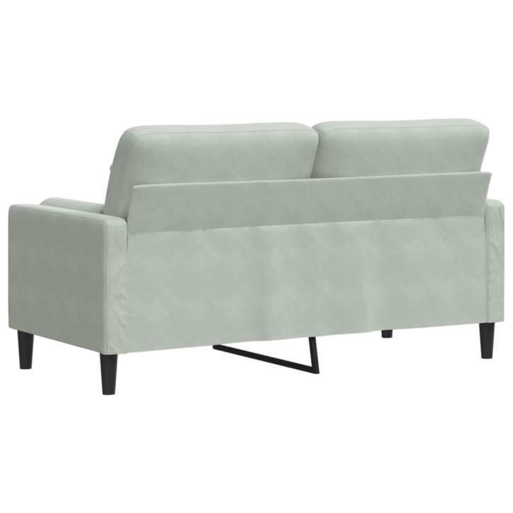 Dvivietė sofa su pagalvėlėmis, šviesiai pilka, 140cm, aksomas