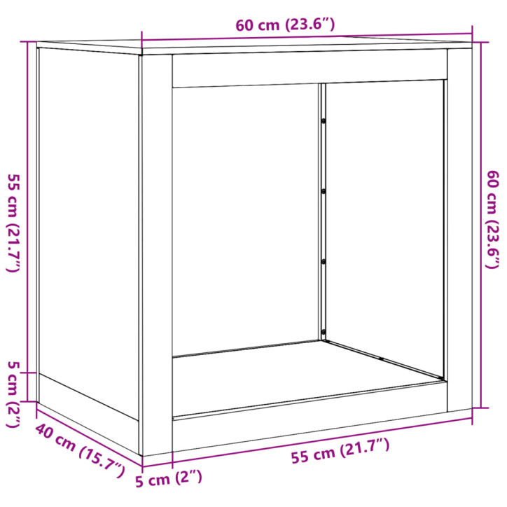 Stovas malkoms, baltos spalvos, 60x40x60cm, plienas