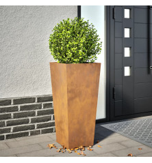 Sodo lovelis, 35x35x75cm, corten plienas