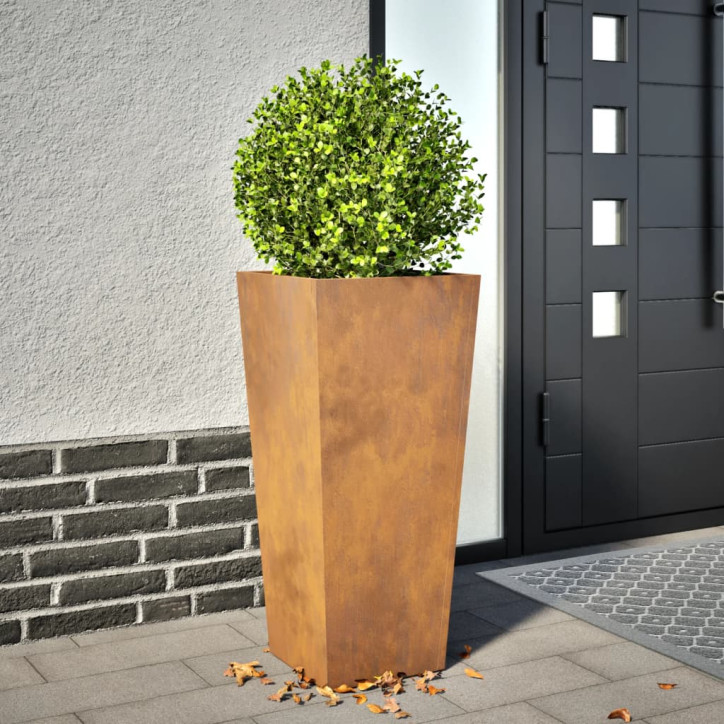 Sodo lovelis, 35x35x75cm, corten plienas