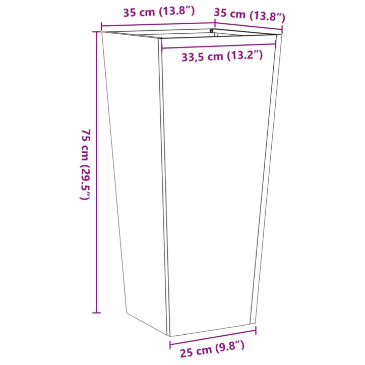 Sodo lovelis, 35x35x75cm, galvanizuotas plienas