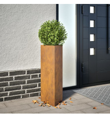 Sodo lovelis, 30x26x75cm, corten plienas, trikampis