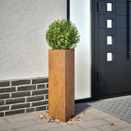 Sodo lovelis, 30x26x75cm, corten plienas, trikampis