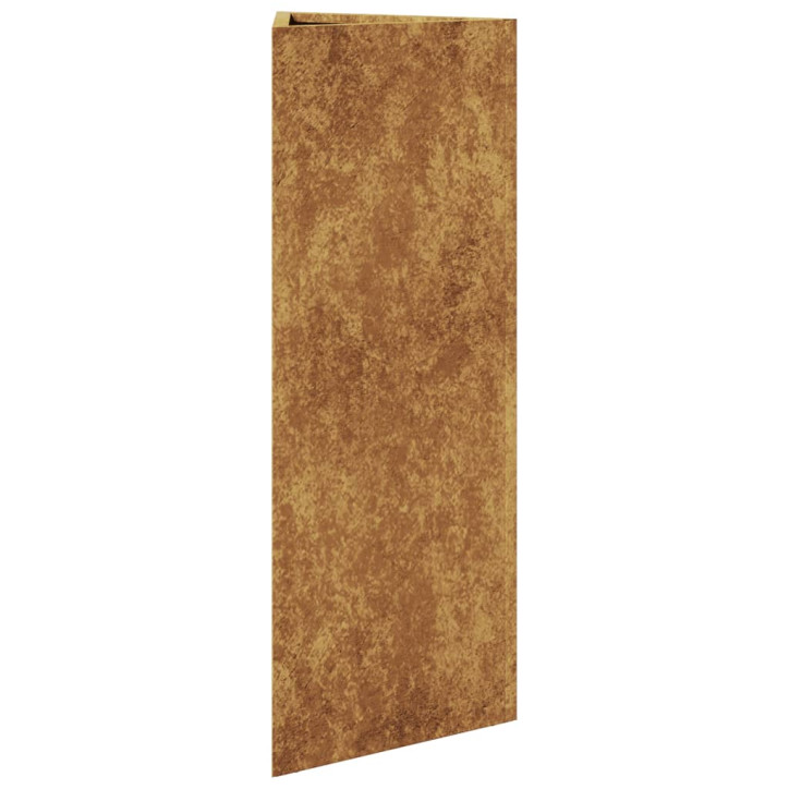 Sodo lovelis, 30x26x75cm, corten plienas, trikampis